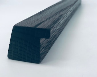 Minimalist wooden handles, black stained oak wood 130-140cm