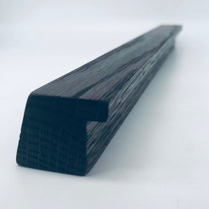 Minimalist wooden handles, black stained oak wood 130-140cm