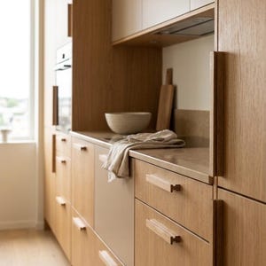 Maniglie Ridge Oak, maniglie IKEA PAX, maniglie per mobili da cucina in legno massello, 15–55 cm