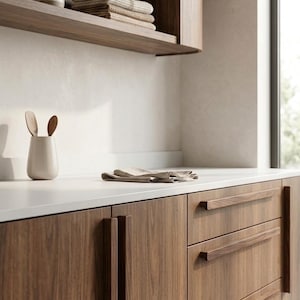 Walnut Cabinet Handles for IKEA TISTORP & PAX, Solid Wood Pulls