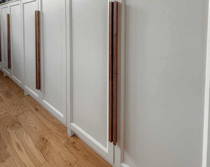 Minimalist walnut wood handles, Ikea pax upgrade, new design, 75-90cm