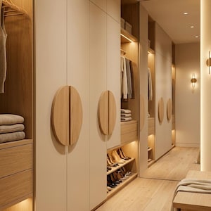 Half Moon Wooden Cabinet Handles - Minimalist FSC Wood Pulls