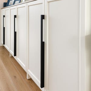 Minimalist black wood handles, Ikea pax upgrade, new design, 20cm