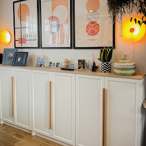 Minimalist ash wood handles, Ikea pax upgrade, 95-130cm.