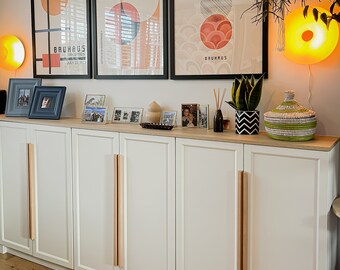 Minimalist ash wood handles, Ikea pax upgrade, 95-130cm.