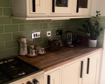 35, 40, 45, 50cm Highly decorative, minimalist, handmade solid oak wood BLACK STAINED, highly unique handles.