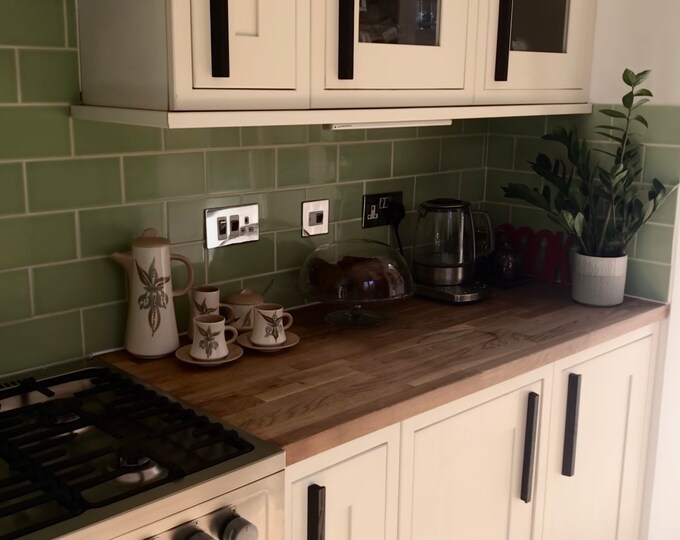 35, 40, 45, 50cm Highly decorative, minimalist, handmade solid oak wood BLACK STAINED, highly unique handles.