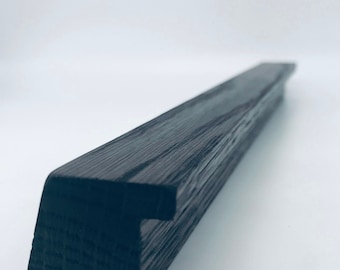 Minimalist wooden handles, black stained oak wood 35-80cm.