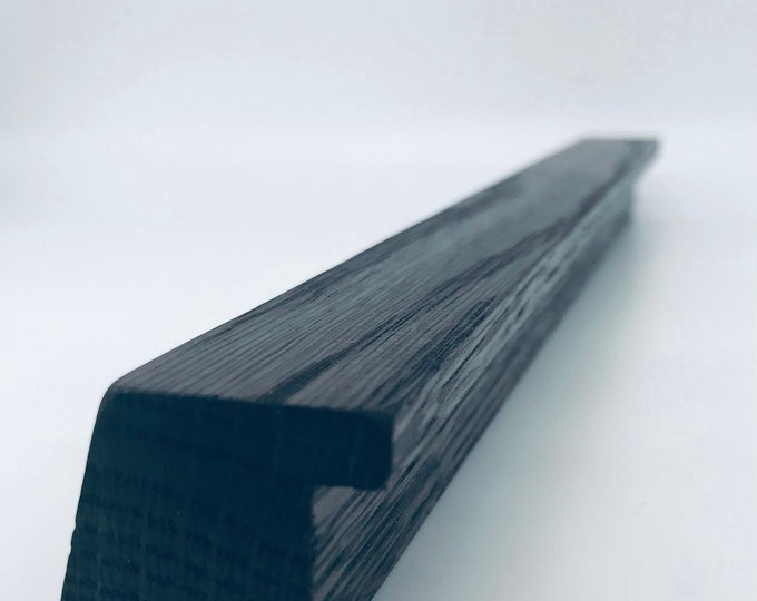 Minimalist wooden handles, black stained oak wood 35-80cm.