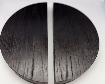 Half moon handles, painted with Farrow and Ball colours, 15-30cm/diameter.