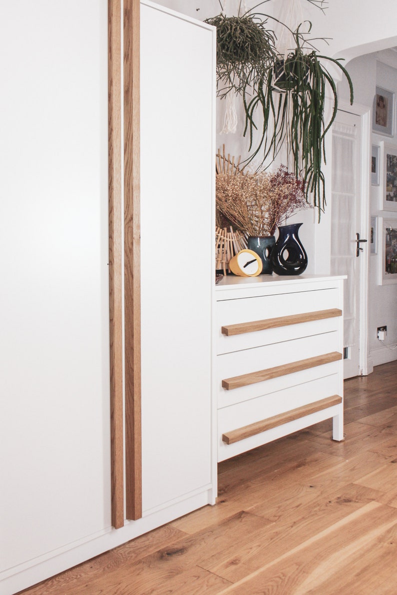 Minimalist oak wood handles, Ikea pax upgrade, 95-110cm. image 5