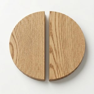 Tiradores de madera en forma de media luna para armarios - Tiradores minimalistas de madera con certificación FSC