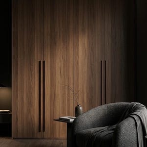 Walnut IKEA PAX Handles, TISTORP Style Wood Pulls, Long Wardrobe Handles, 55–90cm