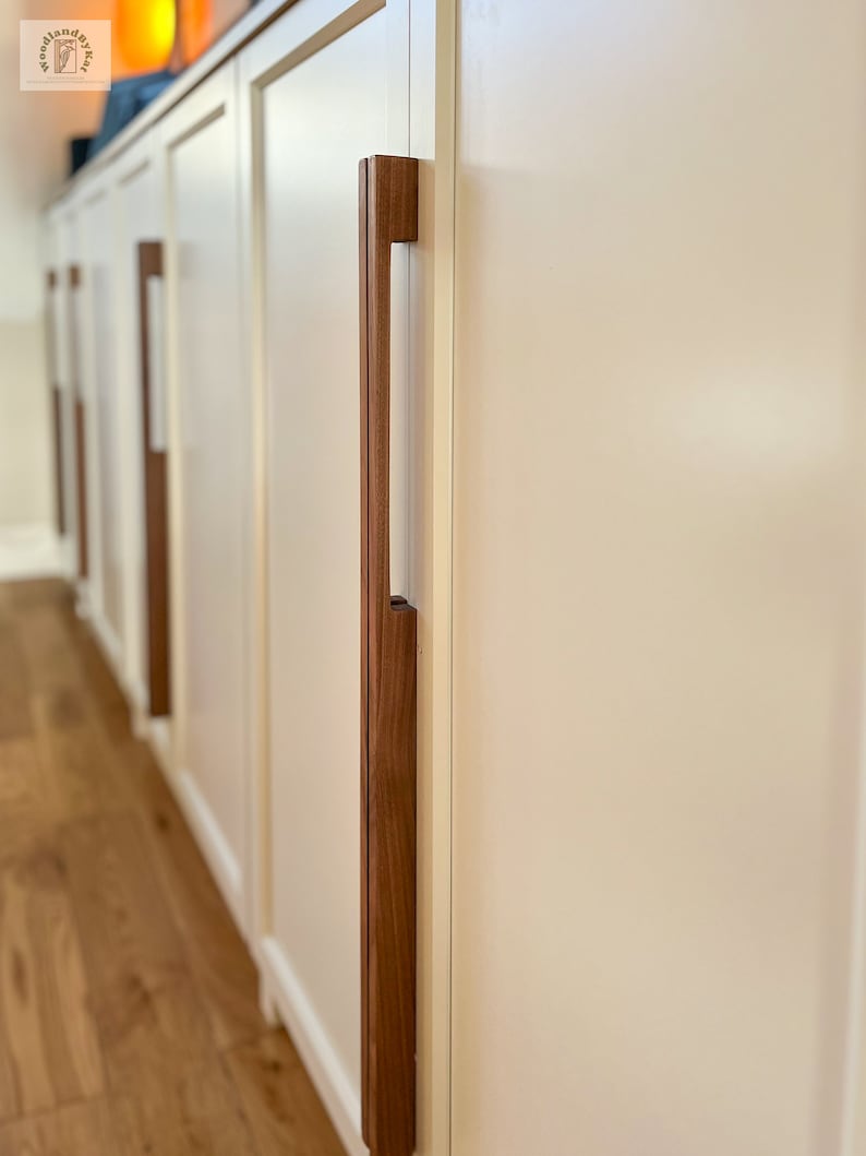 Minimalist walnut wood handles, Ikea pax upgrade, new design, 120cm. image 6