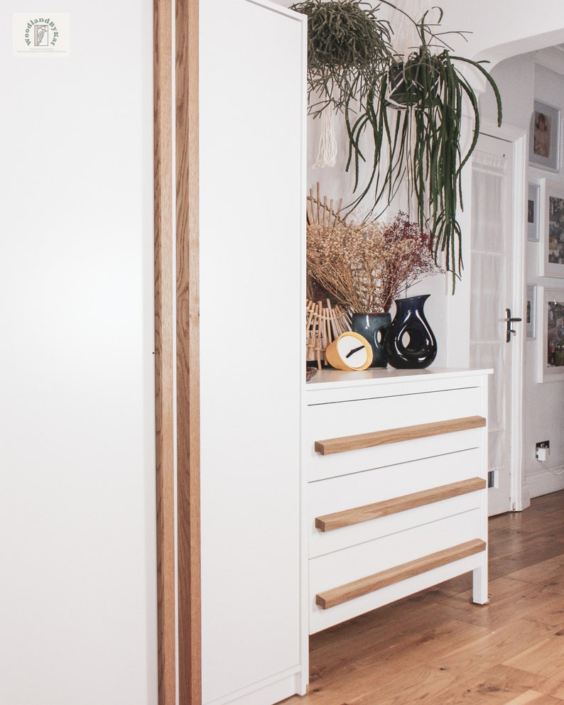 Minimalist oak wood handles 130cm, 140cm, Ikea pax upgrade. image 1