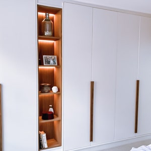 Handmade Walnut Wood Handles - Unique 150-190 cm Wardrobe Pulls
