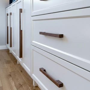 Minimalist walnut wood handles, Ikea pax upgrade, new design, 70cm.