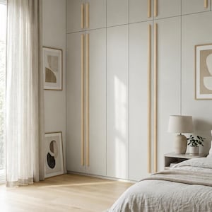 Pine Cabinet Handles, IKEA PAX Pulls, Solid Wood Kitchen Hardware, 95–150 cm