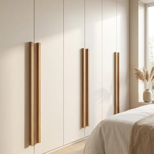 Minimalist oak wood handles 130cm, 140cm, Ikea pax upgrade.