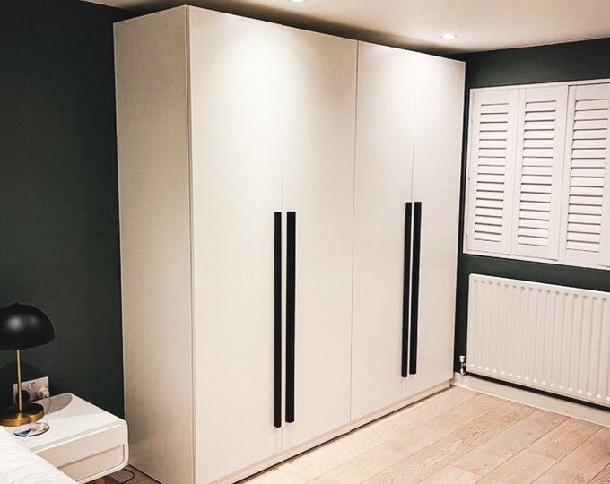 Featured listing image: Minimalist black stained oak wood handles, 95-120cm.
