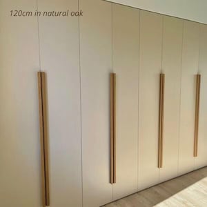 Minimalist oak wood handles, bundle of 4x120cm/15mm, Ikea upgrade