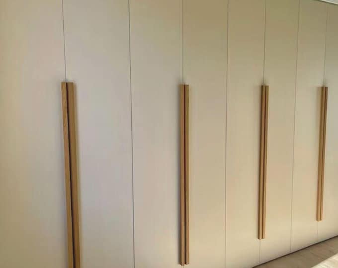 Minimalist oak wood handles, bundle of 4x120cm/15mm, Ikea upgrade
