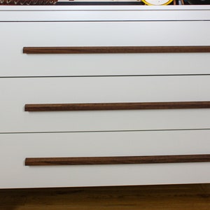 95-140cm walnut wood handles, minimalist, handmade wardrobe handles. image 10