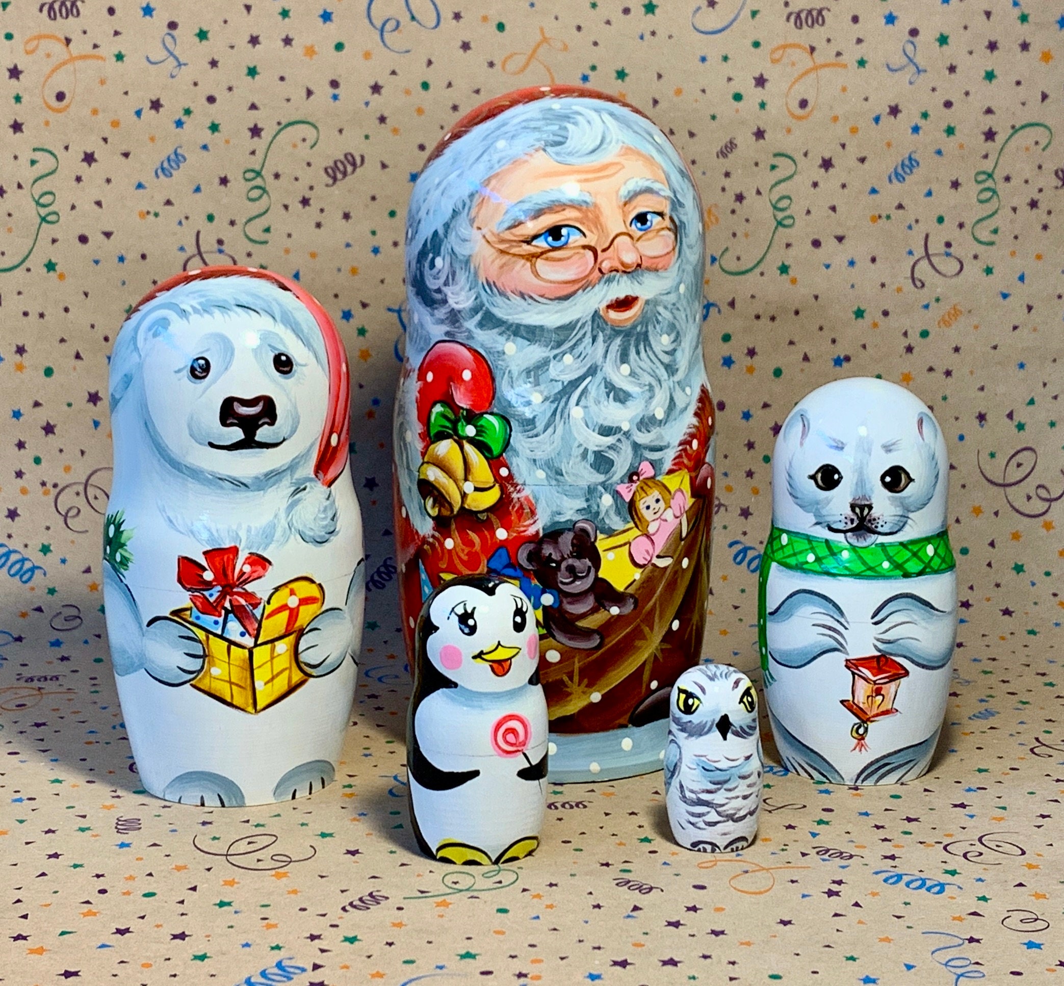 Santa claus best sale nesting dolls