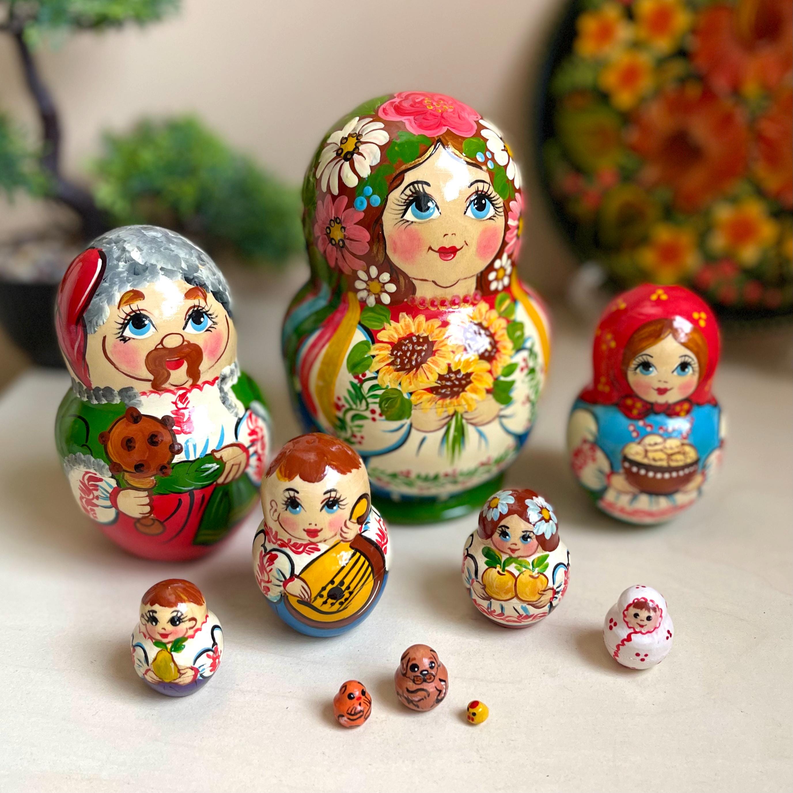 Poupées russes ou Matriochka rouges x5 - Décoration