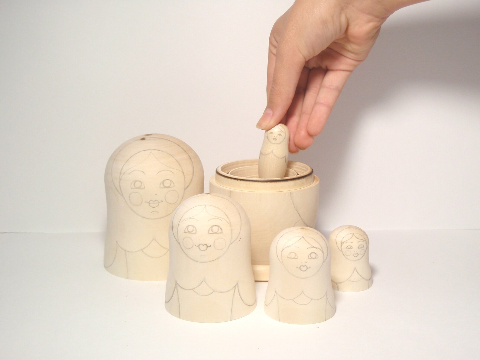 Blank Nesting Doll 6/155 Cm Unpainted Blank Etsy