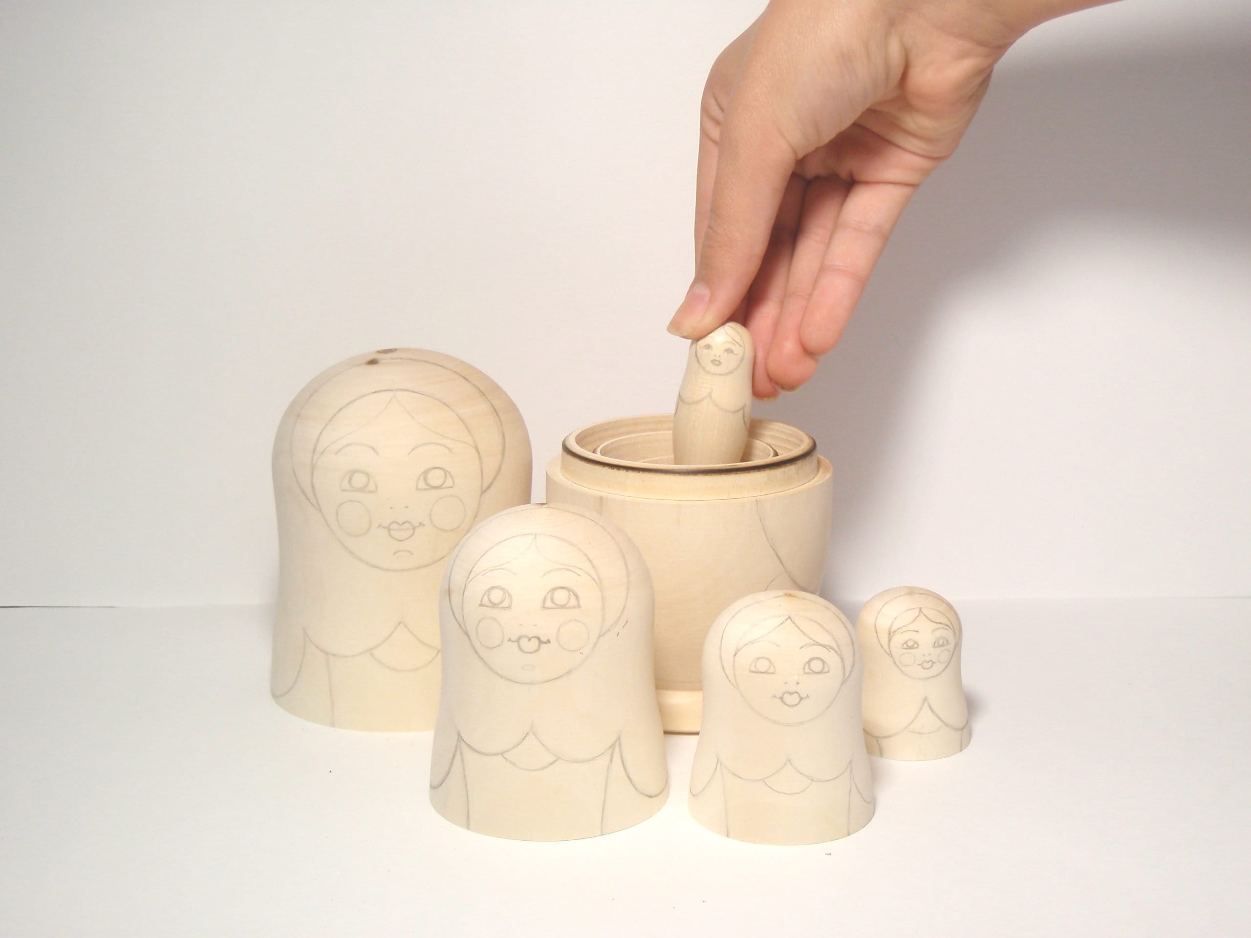 Blank Nesting Doll 6/155 Cm Unpainted Blank Etsy