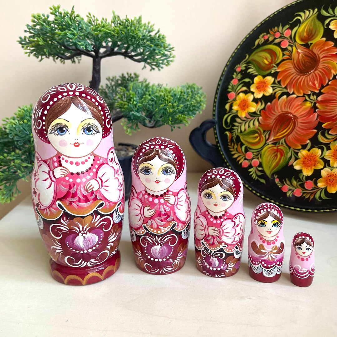 マトリョーシカ 7個セット 花柄 マトリョーシカ7体セット高さ13.5cm 花柄
