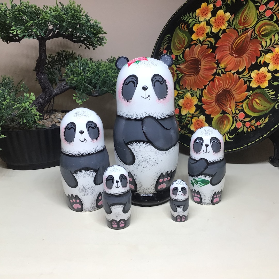 Panda Bears Matryoshka, Nesting Doll 5pcs 5,3/13,5cm or 4.25'' 11 Cm, Baby Panda Room Decor, Personalised Doll for Kids, Asia Style Decor - Etsy Panda Bears Matryoshka, Nesting Doll 5pcs 5,3/13,5cm or 4.25'' 11 Cm, Baby Panda Room Decor, Personalised Doll for Kids, Asia Style Decor - Etsy