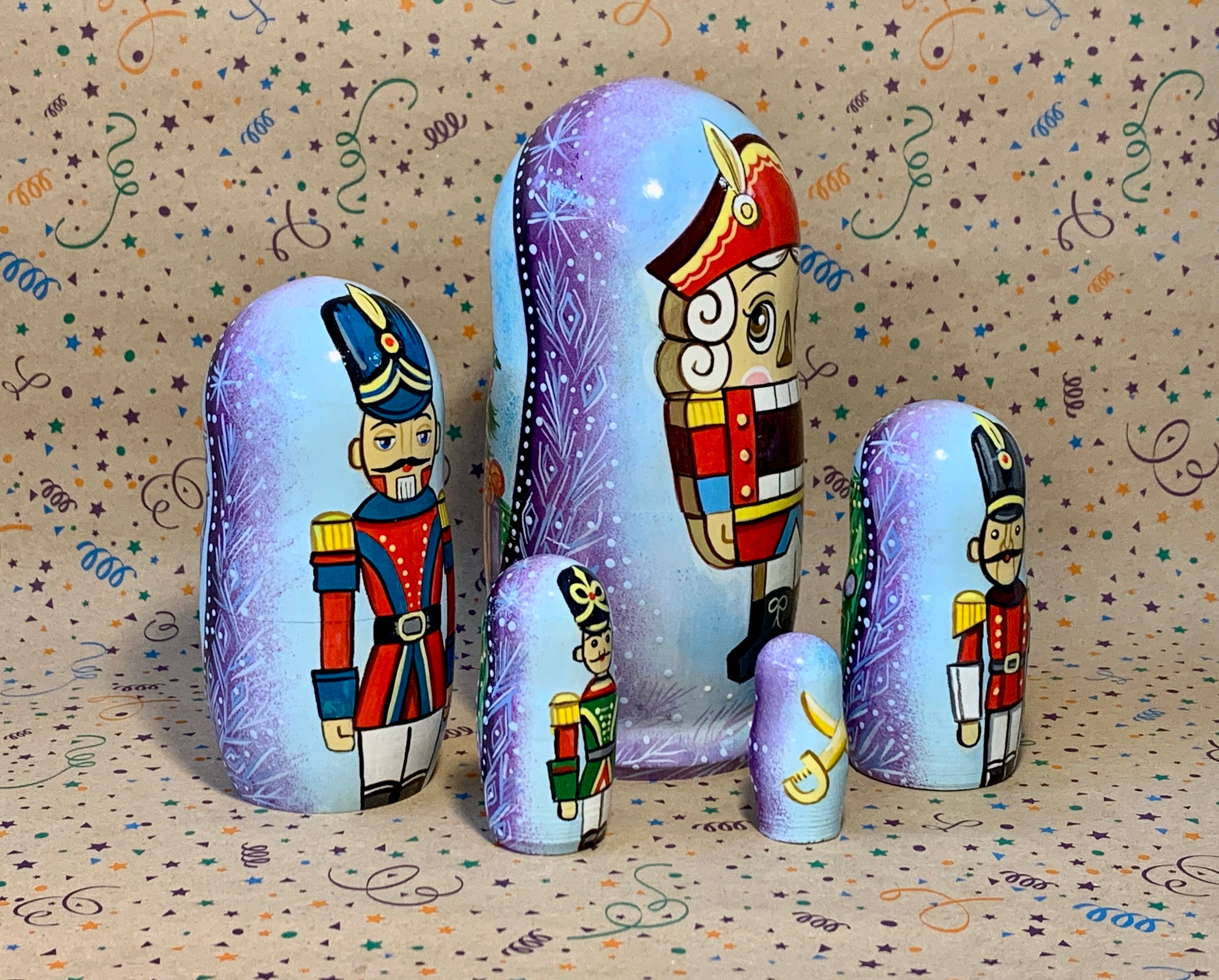 Nutcracker Nesting Doll for Kids 5pcs Matryoshka Etsy