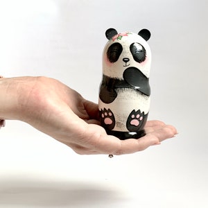 Panda Bears Matryoshka, Nesting Doll 5pcs 5,3/13,5cm or 4.25'' 11 cm, Baby Panda Room Decor, Personalised Doll for Kids, Asia Style Decor 4.25 inches