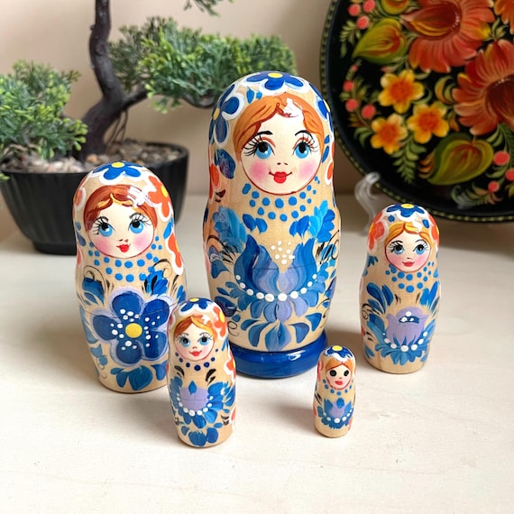 Poupées Gigognes Matriochka Traditionnelles - Vintage Ukraine 1990's