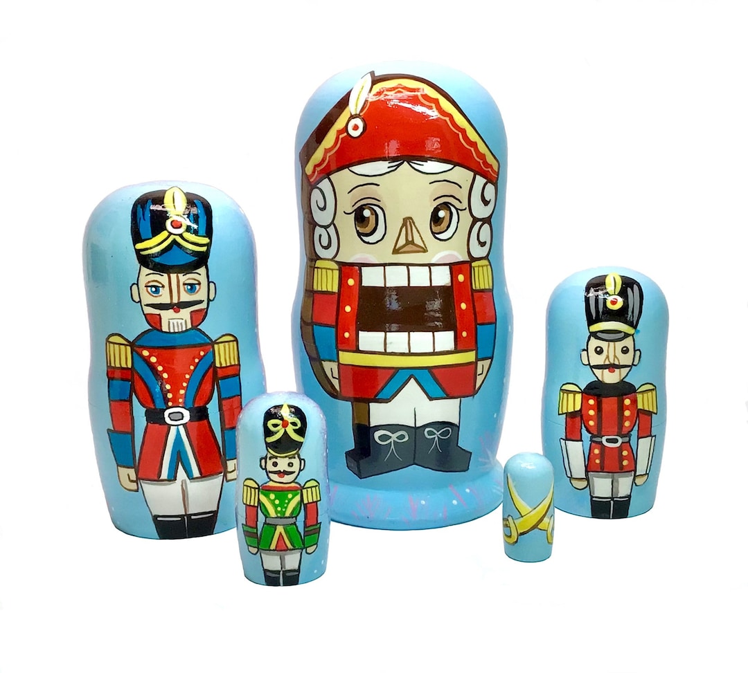 ロシア雑貨くるみ割り人形 マトリョーシカ5Pミラ作The Nutcracker