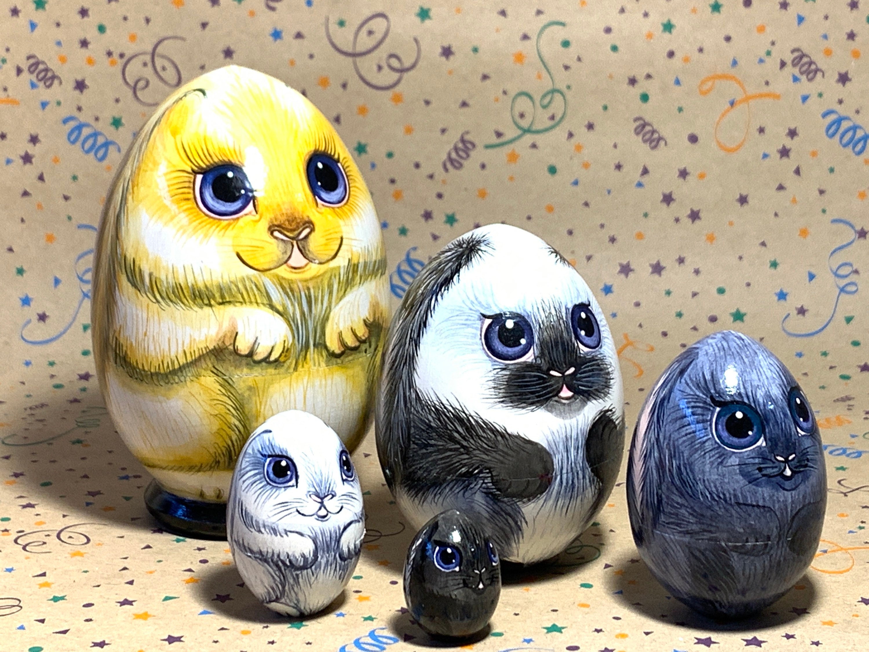 Easter Bunny Nesting Eggs 5 pcs 11 cm/43'' Etsy