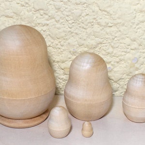 Mini Unpainted Nesting Doll, Wooden Matryoshka 2.2"/ 5.5 cm Eco Montessori Set
