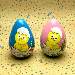 Ostern Huhn Hand bemalt Holzei für Kinder, personalisierte Ostergeschenk, Spielzeug und Spiel für Kleinkinder, Babyparty Schatz, Osterkorb, Hase