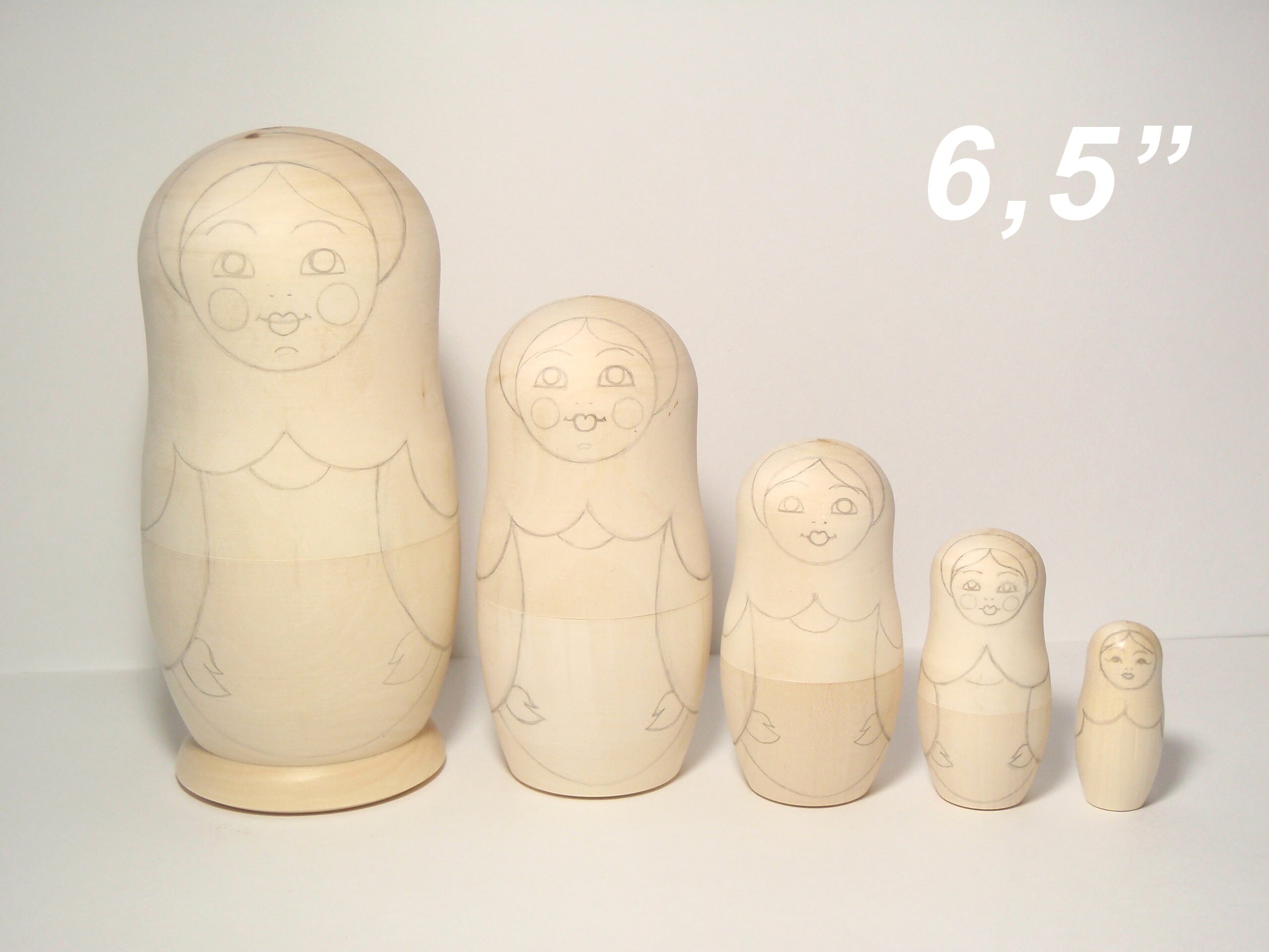 Blank Nesting Doll 6/155 Cm Unpainted Blank Etsy