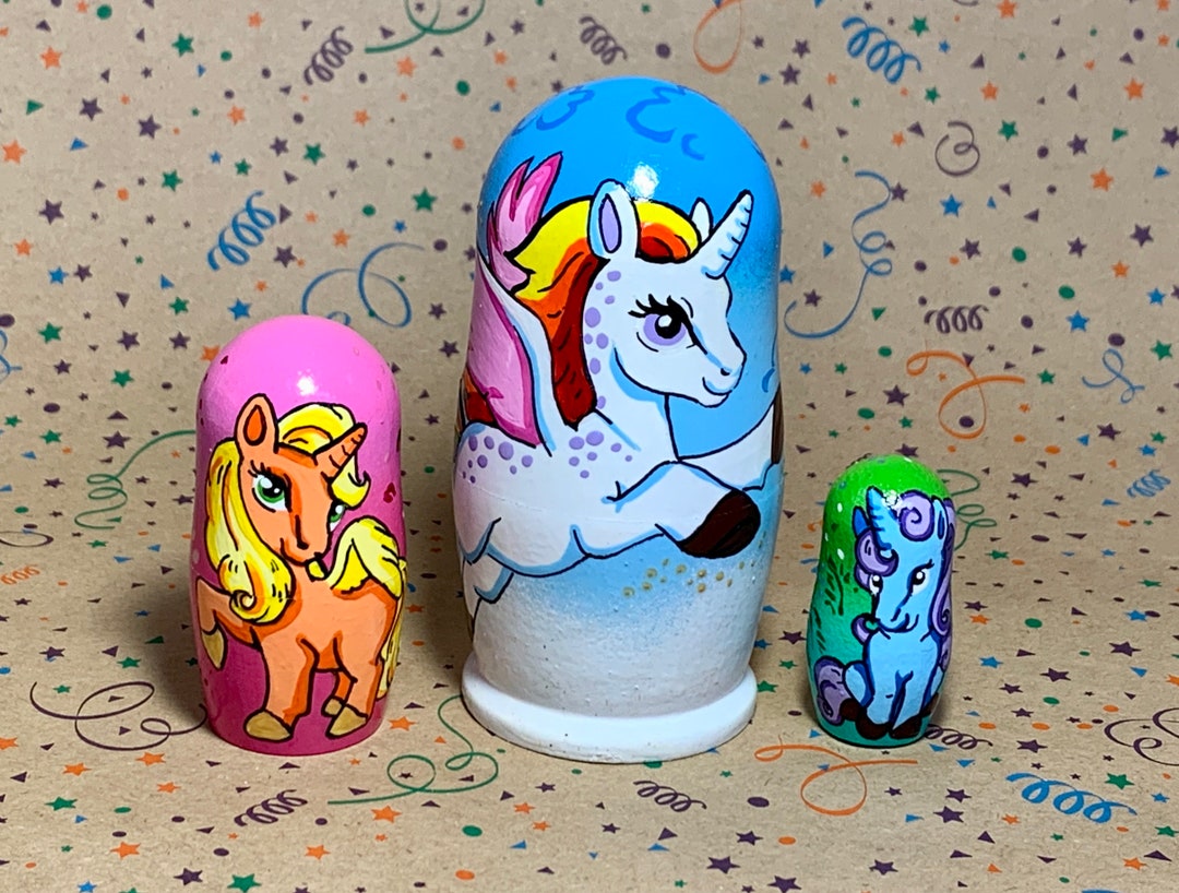 Matryoshka Cute Unicorns Nesting Doll 3 Pcs 4.2/10.5cm Etsy