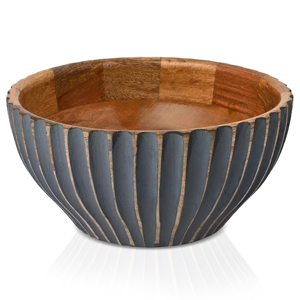 Large Wooden Salad Bowl 100% Handcrafted - Versatile Wood Salad Bowl - Stylish and Durable Wooden Bowls for Fruit Salad Appetizer