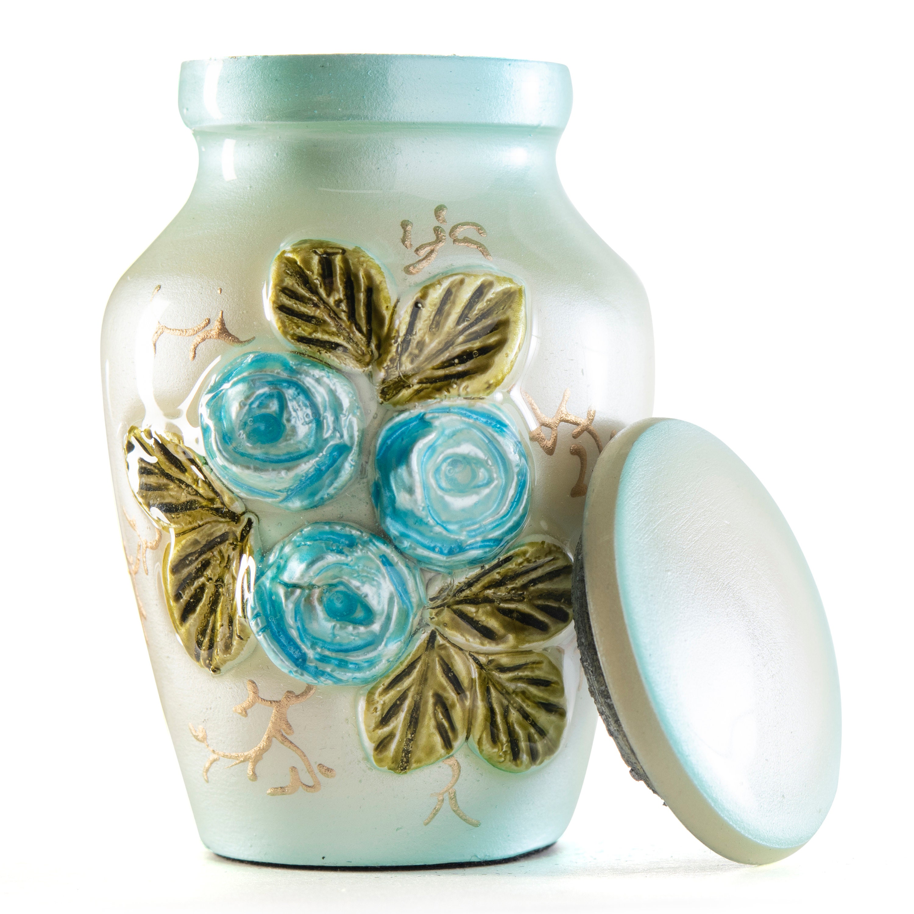 Urns Rose Flower Cremation Urn for Ashes Small Keepsake Urn Stainless