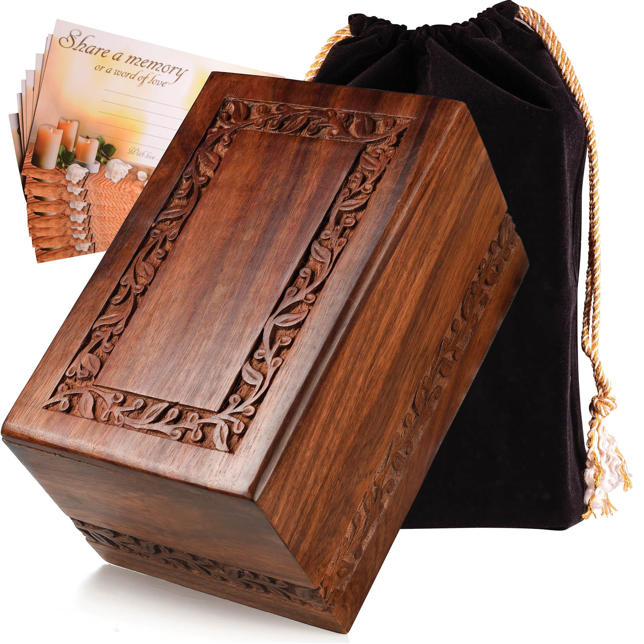 Border Engraved Rosewood Cremation Urn for Human Ashes Adult Etsy