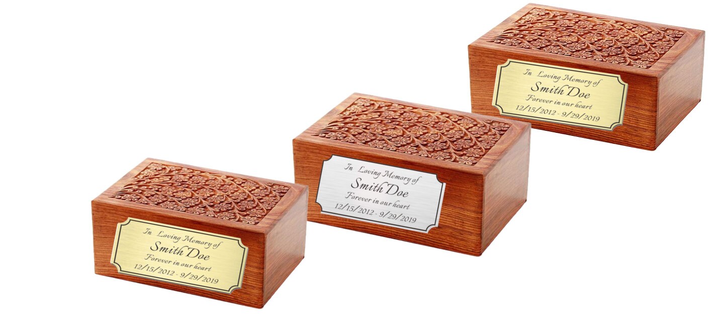 Personalized Wooden Urn Box Tree of Life Rosewood Cremation Urn for
