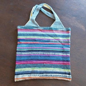 Gestrickte Tasche mit Innentasche * Henkeltasche boho * Umhängetasche Shopper bunt * Schultertasche * Geschenk für Sie * Tasche für Frauen