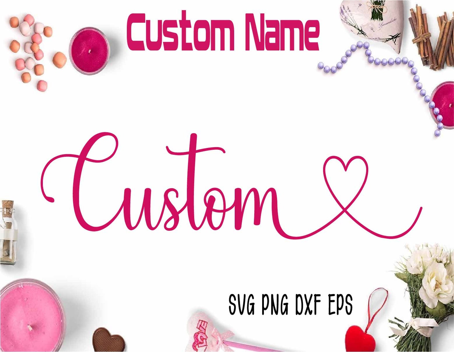 Custom name svg custom name cut file custom name Etsy