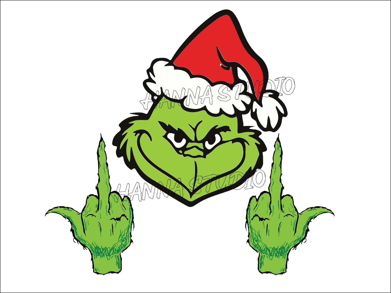 Grinch Giving the Finger SVG & PNG Fk Them kids Svg image 0.