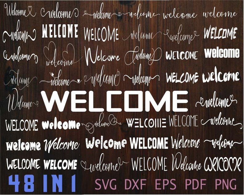 Download Welcome Sign Svg Wedding Sign Cricut File Cutfile Silhuettes Svg Dxf Eps Pdf Files Cutting File Svg Home Decor Welcome File For Cricut Card Making Stationery Tools Sultraline Id
